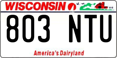 WI license plate 803NTU