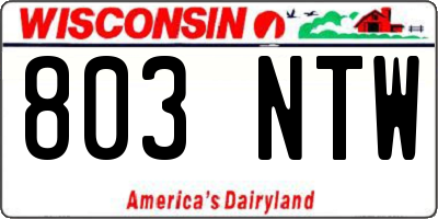WI license plate 803NTW