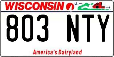 WI license plate 803NTY