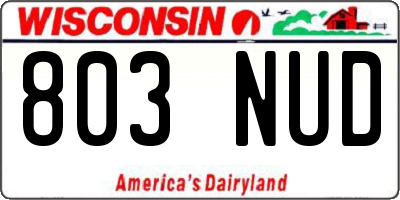 WI license plate 803NUD