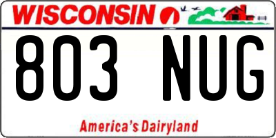 WI license plate 803NUG