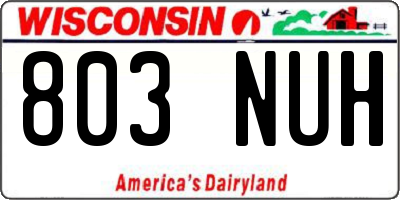 WI license plate 803NUH