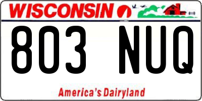 WI license plate 803NUQ