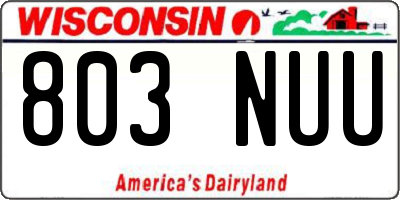 WI license plate 803NUU