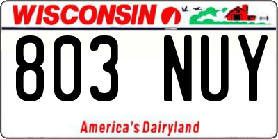 WI license plate 803NUY
