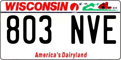 WI license plate 803NVE