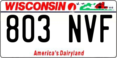 WI license plate 803NVF