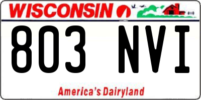 WI license plate 803NVI
