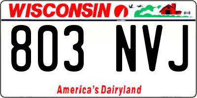 WI license plate 803NVJ
