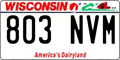WI license plate 803NVM