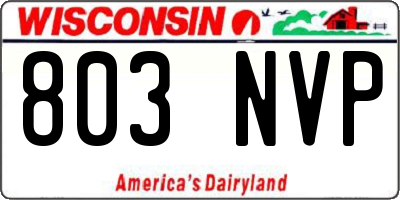 WI license plate 803NVP