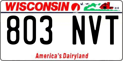WI license plate 803NVT