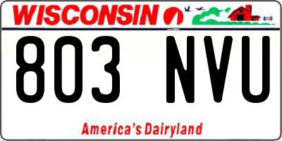WI license plate 803NVU