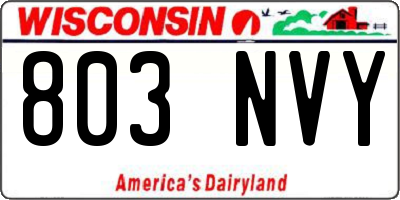 WI license plate 803NVY