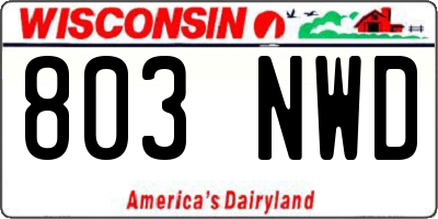 WI license plate 803NWD