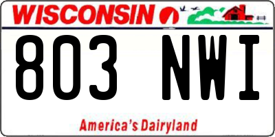 WI license plate 803NWI