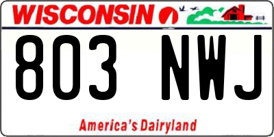 WI license plate 803NWJ