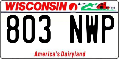 WI license plate 803NWP