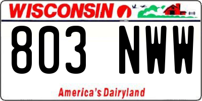 WI license plate 803NWW