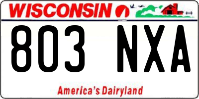 WI license plate 803NXA