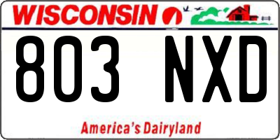 WI license plate 803NXD