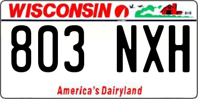 WI license plate 803NXH