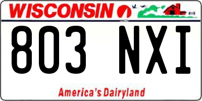 WI license plate 803NXI