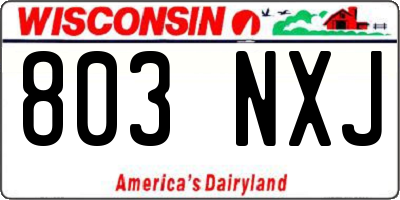 WI license plate 803NXJ