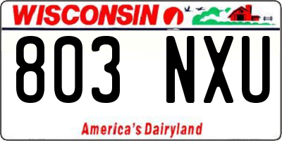 WI license plate 803NXU