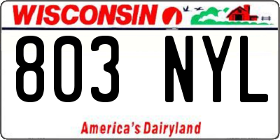 WI license plate 803NYL