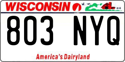WI license plate 803NYQ