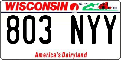 WI license plate 803NYY