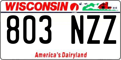 WI license plate 803NZZ