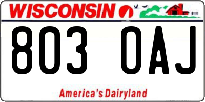 WI license plate 803OAJ