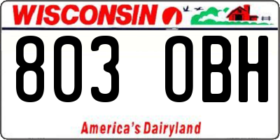 WI license plate 803OBH