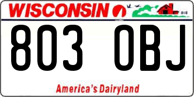 WI license plate 803OBJ