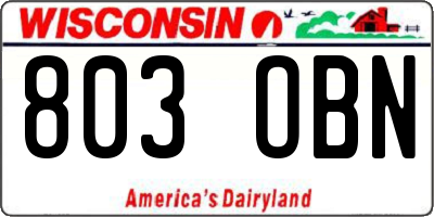 WI license plate 803OBN