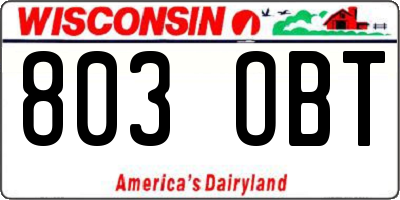 WI license plate 803OBT