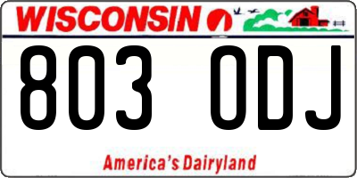 WI license plate 803ODJ