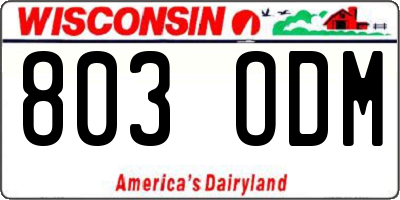 WI license plate 803ODM