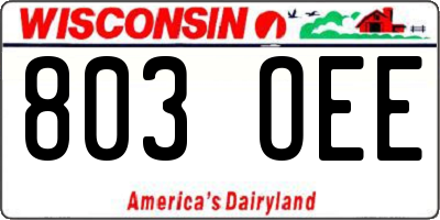 WI license plate 803OEE