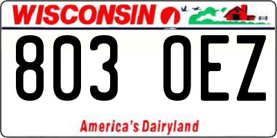 WI license plate 803OEZ