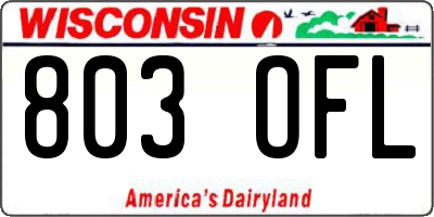 WI license plate 803OFL
