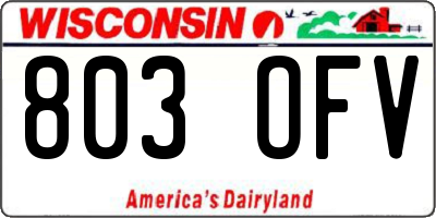 WI license plate 803OFV