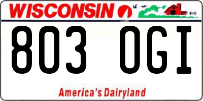 WI license plate 803OGI