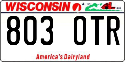 WI license plate 803OTR