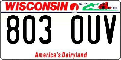 WI license plate 803OUV