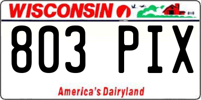 WI license plate 803PIX