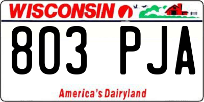 WI license plate 803PJA