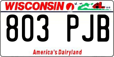 WI license plate 803PJB
